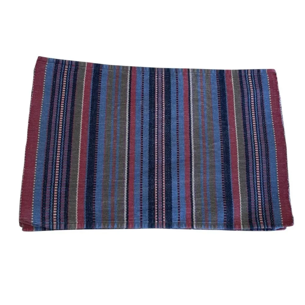 4 Multi Colored Striped Cotton Placemats
